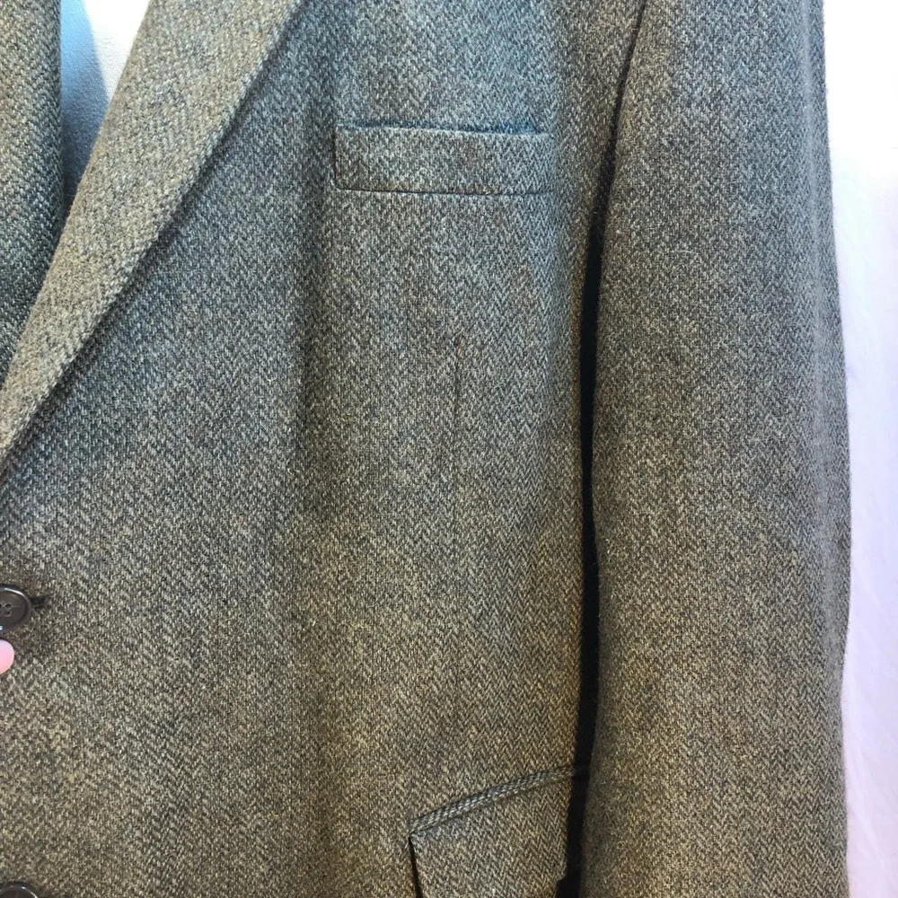 100% Wool Gray Men's Blazer Suit Coat Size Large